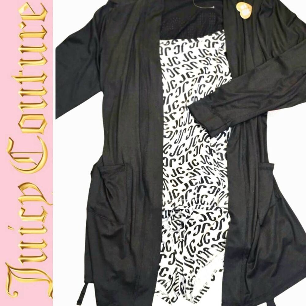 Juicy Couture Rhinestone JC‎ Logo 3-Piece Short, Cami, & Robe PJ Set